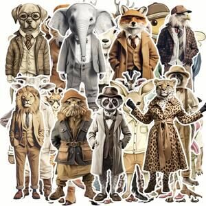 55pcs Classy Unique Vintage Style Animal Funny Stickers